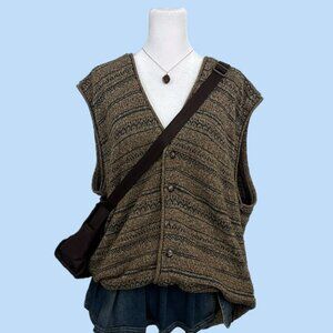 Vintage 90s Roundtree & Yorke Brown Patterned Vest
